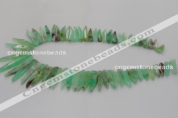 CTD1200 Top drilled 6*15mm - 7*40mm sticks Australia chrysoprase beads