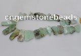 CTD1202 Top drilled 13*18mm - 15*40mm freeform Australia chrysoprase beads