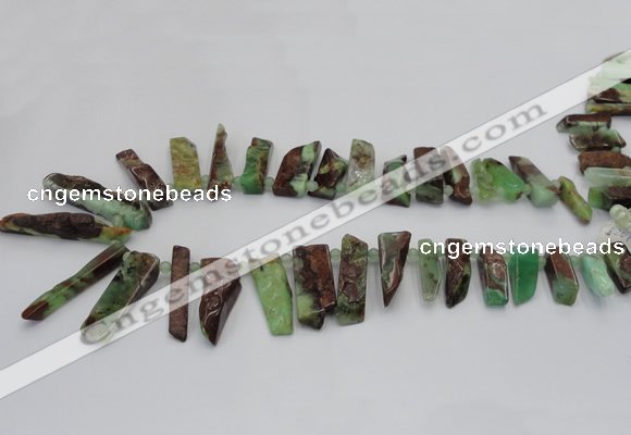 CTD1205 Top drilled 5*20mm - 10*40mm sticks Australia chrysoprase beads