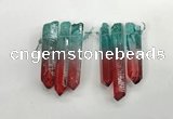 CTD1222 Top drilled 7*30mm - 9*45mm sticks plated quartz beads