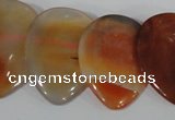 CTD14 Top drilled 22*30mm flat teardrop agate gemstone beads