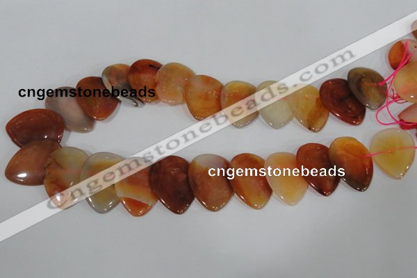 CTD14 Top drilled 22*30mm flat teardrop agate gemstone beads