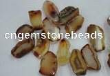 CTD1500 Top drilled 10*20mm - 15*30mm freeform agate slab beads