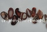 CTD1501 Top drilled 25*45mm - 30*50mm freeform agate slab beads