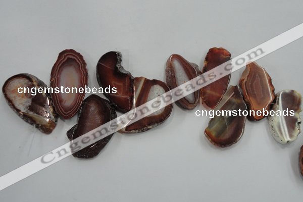 CTD1501 Top drilled 25*45mm - 30*50mm freeform agate slab beads