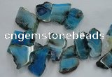 CTD1502 Top drilled 20*40mm - 25*50mm freeform agate slab beads