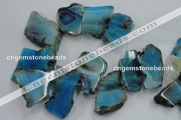 CTD1502 Top drilled 20*40mm - 25*50mm freeform agate slab beads