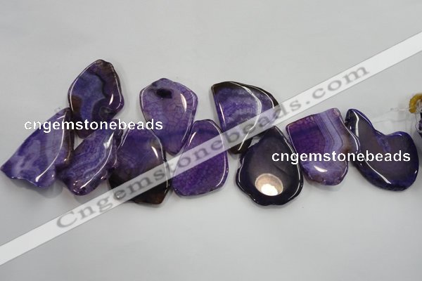 CTD1504 Top drilled 35*50mm - 40*55mm freeform agate slab beads