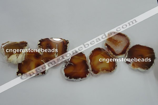 CTD1505 Top drilled 40*50mm - 40*55mm freeform agate slab beads