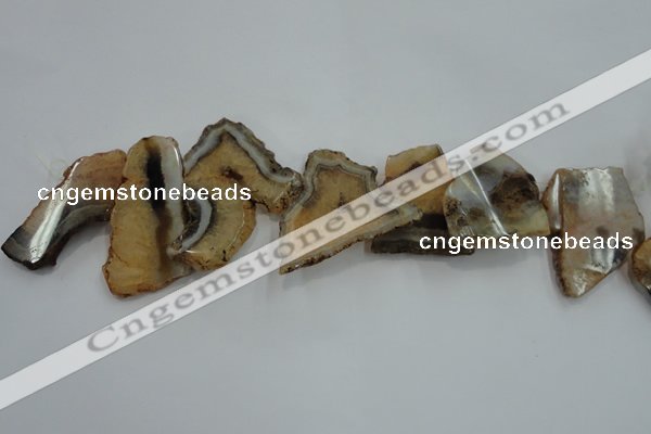 CTD1508 Top drilled 30*45mm - 40*60mm freeform agate slab beads