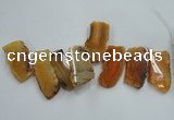 CTD1510 Top drilled 30*50mm - 30*70mm freeform agate slab beads