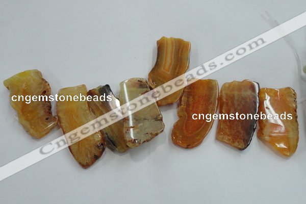 CTD1510 Top drilled 30*50mm - 30*70mm freeform agate slab beads