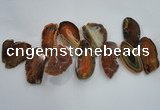 CTD1518 Top drilled 20*50mm - 30*65mm freeform agate slab beads