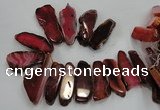 CTD1519 Top drilled 20*40mm - 25*65mm freeform agate slab beads