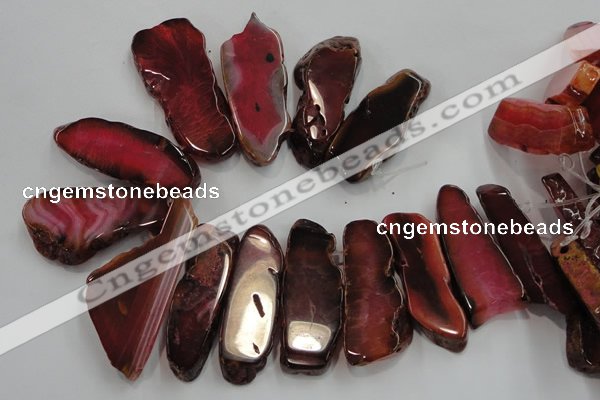 CTD1519 Top drilled 20*40mm - 25*65mm freeform agate slab beads