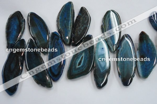 CTD1521 Top drilled 25*50mm - 30*60mm freeform agate slab beads