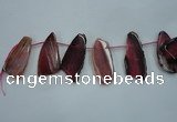 CTD1525 Top drilled 20*50mm - 30*55mm freeform agate slab beads