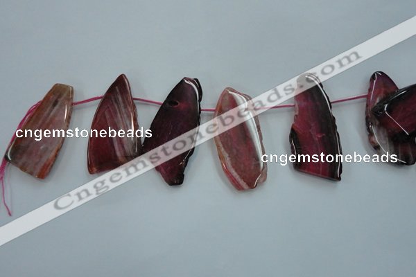 CTD1525 Top drilled 20*50mm - 30*55mm freeform agate slab beads