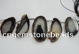 CTD1531 Top drilled 30*55mm - 40*65mm freeform agate slab beads