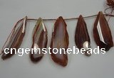 CTD1540 Top drilled 25*60mm - 35*65mm freeform agate slab beads