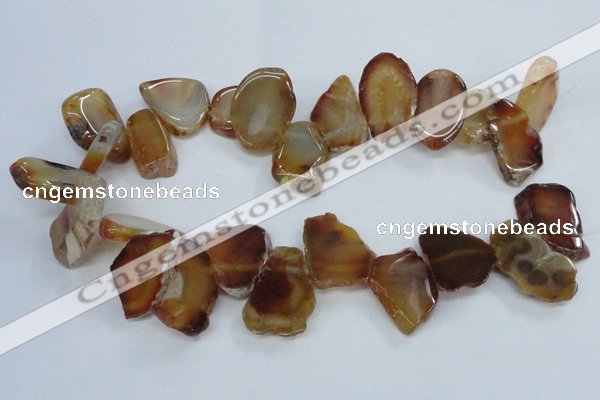 CTD1551 Top drilled 15*20mm - 25*30mm freeform agate slab beads