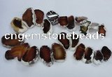 CTD1552 Top drilled 20*25mm - 35*45mm freeform agate slab beads