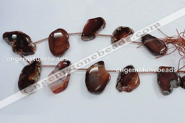 CTD1565 Top drilled 30*45mm - 35*60mm freeform agate slab beads