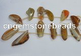 CTD1567 Top drilled 15*45mm - 25*60mm freeform agate slab beads