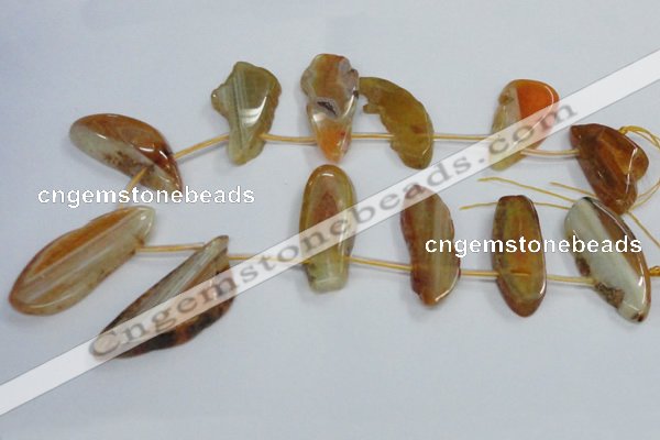 CTD1567 Top drilled 15*45mm - 25*60mm freeform agate slab beads