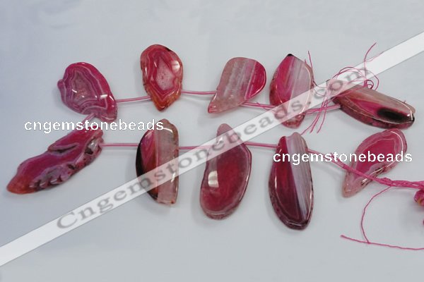 CTD1568 Top drilled 25*45mm - 30*65mm freeform agate slab beads