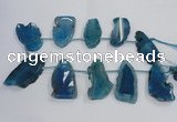 CTD1569 Top drilled 20*40mm - 30*65mm freeform agate slab beads