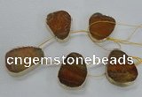 CTD1598 Top drilled 35*40mm - 35*45mm freeform agate beads