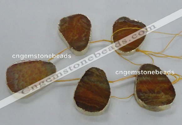 CTD1598 Top drilled 35*40mm - 35*45mm freeform agate beads