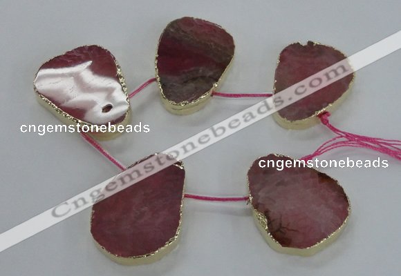 CTD1599 Top drilled 35*40mm - 35*45mm freeform agate beads