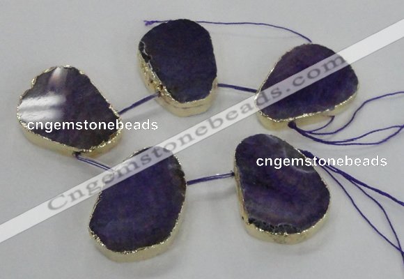 CTD1601 Top drilled 35*40mm - 35*45mm freeform agate beads