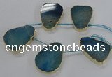 CTD1602 Top drilled 35*40mm - 35*45mm freeform agate beads