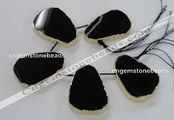 CTD1604 Top drilled 35*40mm - 35*45mm freeform agate beads