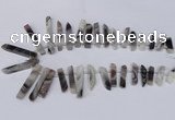 CTD1606 Top drilled 6*25mm - 8*50mm sticks botswana agate beads