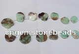 CTD1616 Top drilled 18*25mm - 30*35mm freeform Australia chrysoprase beads