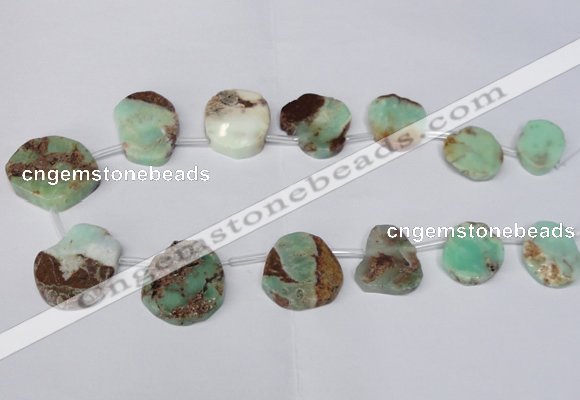 CTD1616 Top drilled 18*25mm - 30*35mm freeform Australia chrysoprase beads