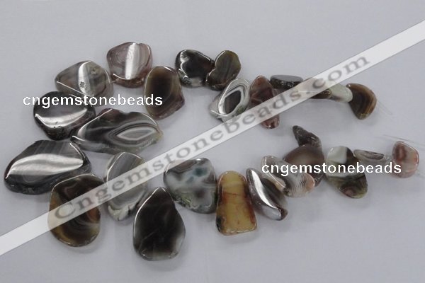 CTD1618 Top drilled 15*25mm - 30*45mm freeform botswana agate beads