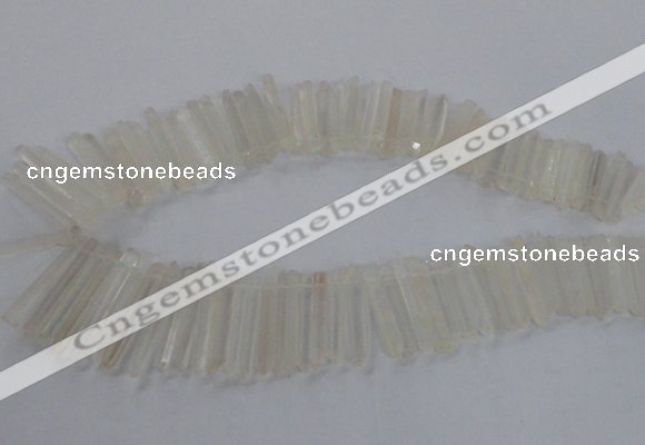 CTD1620 Top drilled 5*25mm - 6*45mm sticks white crystal beads