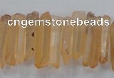 CTD1630 Top drilled 5*20mm - 8*30mm sticks red quartz beads