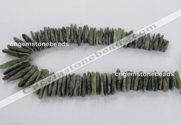 CTD1632 Top drilled 5*20mm - 8*40mm sticks green kyanite beads