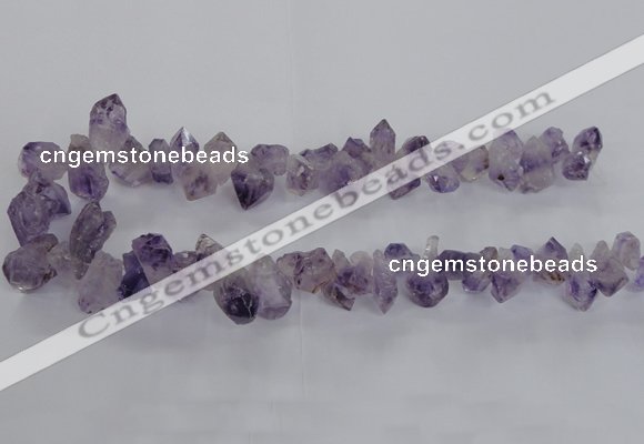 CTD1642 Top drilled 10*20mm - 15*25mm faceted nuggets amethyst beads