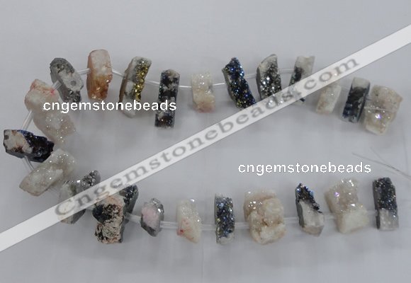 CTD1647 Top drilled 15*20mm - 20*35mm freeform druzy agate beads