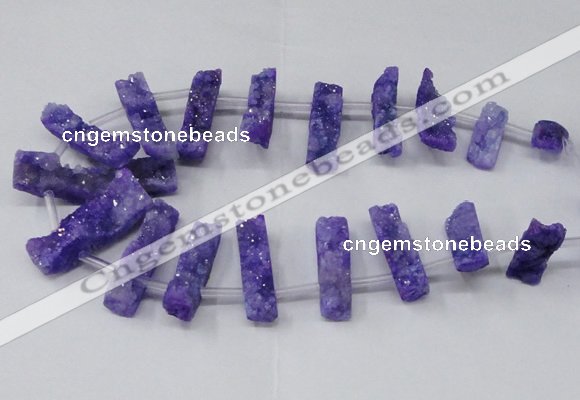 CTD1650 Top drilled 10*20mm - 15*40mm freeform druzy agate beads