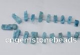 CTD1653 Top drilled 10*20mm - 15*40mm freeform druzy agate beads