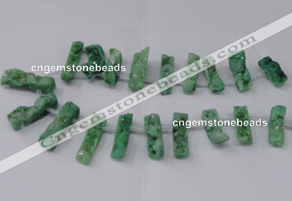 CTD1654 Top drilled 10*20mm - 15*40mm freeform druzy agate beads