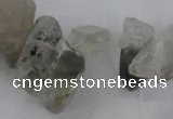 CTD1664 Top drilled 8*15mm - 15*25mm sticks green phantom quartz beads